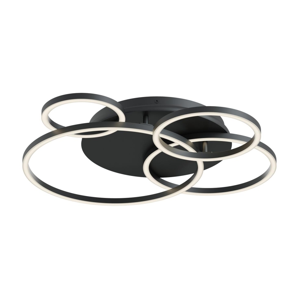 Orbit 24'' LED Semi Flush Mount, 120V, 57W, 5 CCT, BK