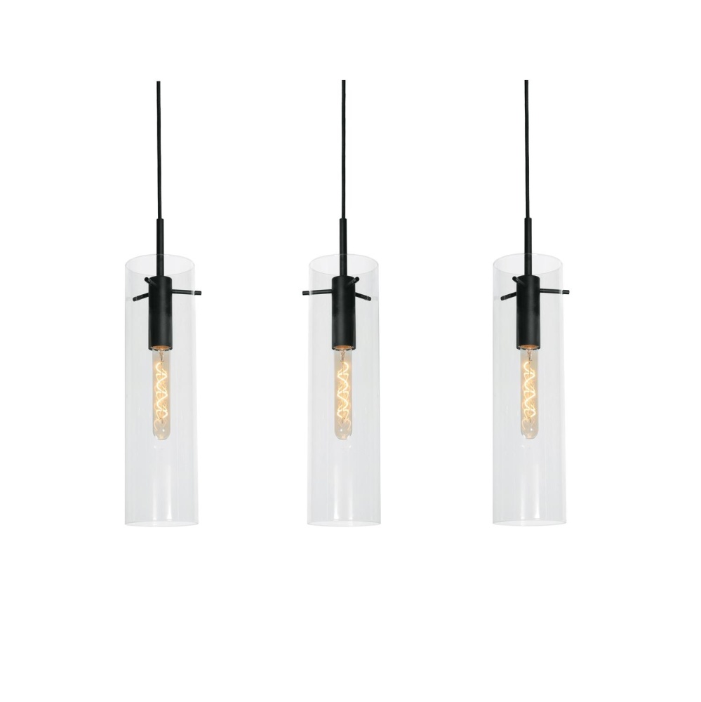Vista 3 Light Linear Pendant, 60W, BK