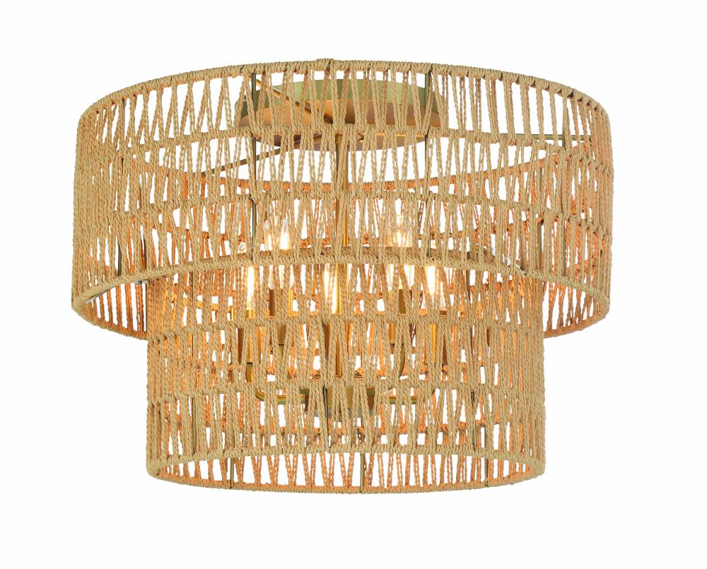 Bungalow Heaven - 14" 5 Light Flush Mount