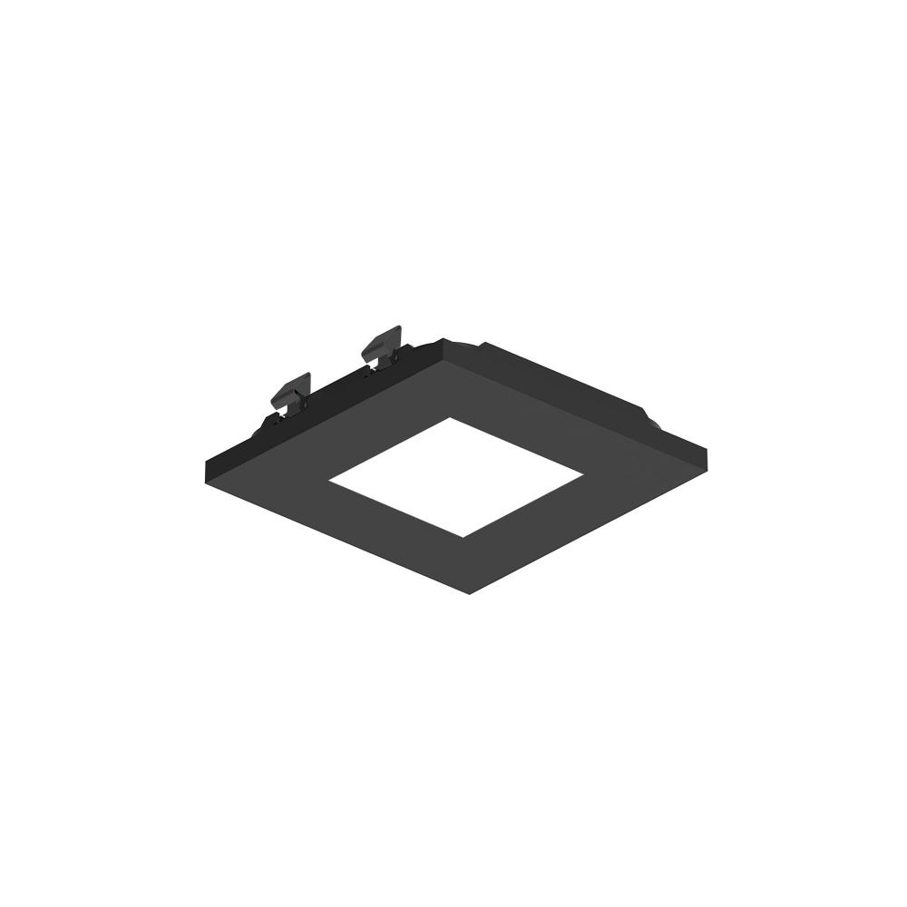 3" Apollo Square Flangeless Pinhole Trim with Clear Lens, Black Finish