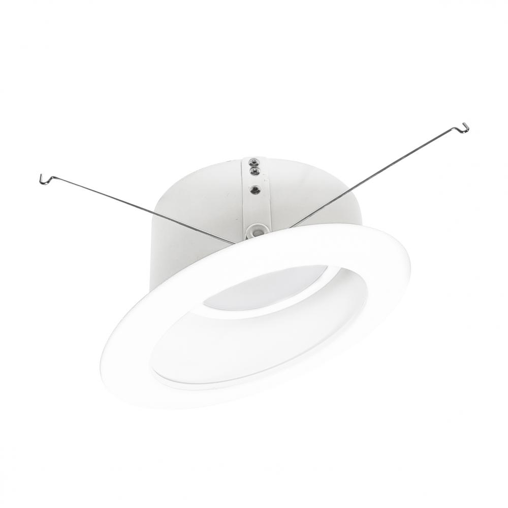 6" Sloped LED Retrofit Reflector, 1200lm / 15W, Selectable CCT, White Reflector / White Flange