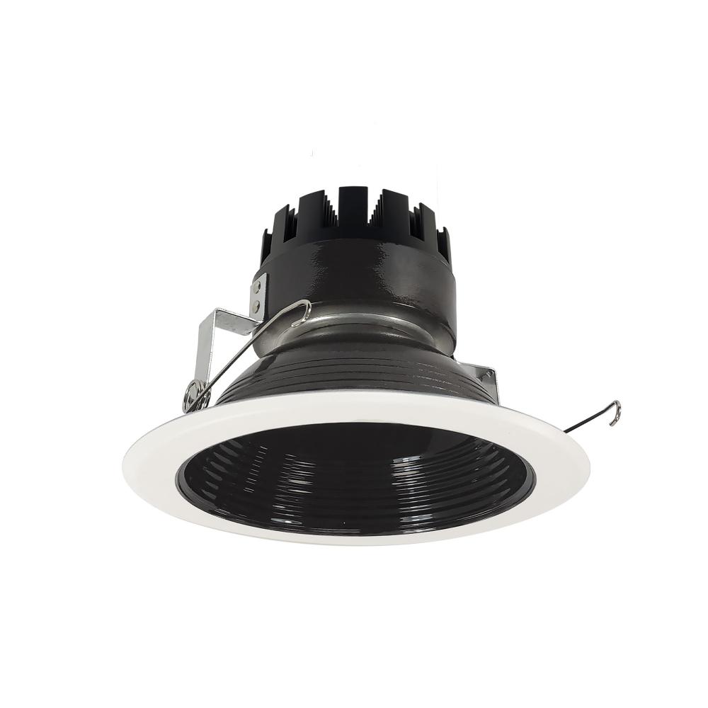 6" Marquise III Round Baffle, 1500lm, 3000K, Narrow Flood Optic, Black Baffle/White Flange