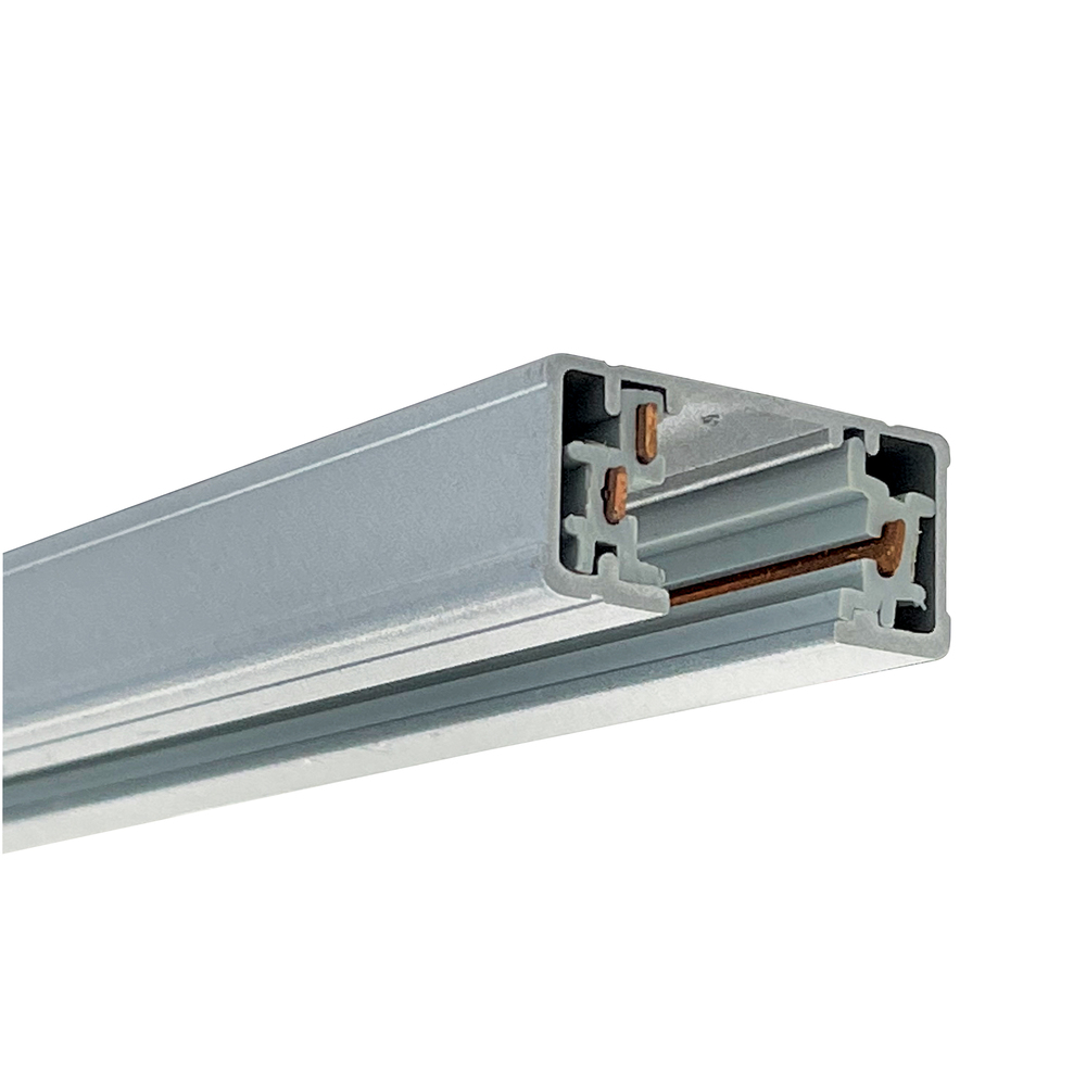 2' Two-Circuit Track, Silver Finish