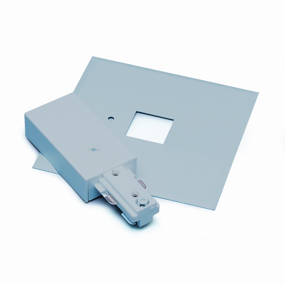 Live End Feed with Cover for One-Circuit Track, Silver Finish