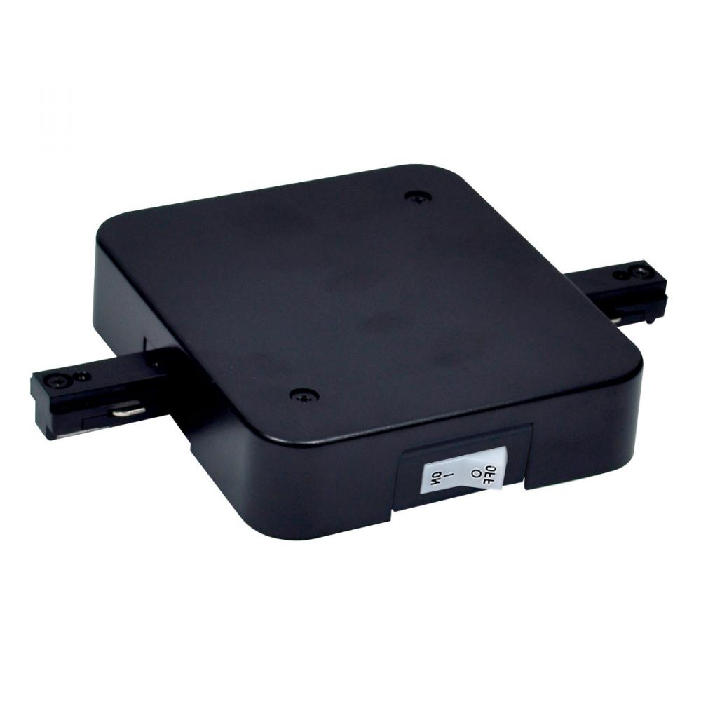 In-Line Feed with Circuit Breaker, Two-Circuit Track, 12 Amps, Black Finish