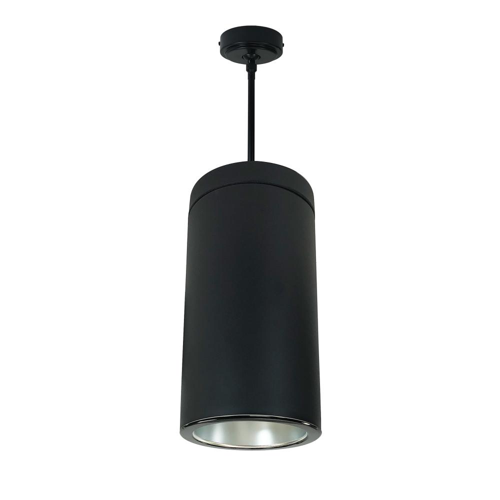 6" Sapphire III Pendant Mount Black Cylinder, Diffused Clear Reflector/Black Flange, 120V; Phase