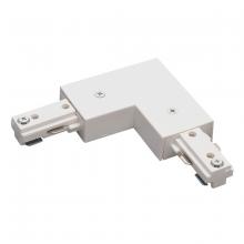 Nora NT-2313W - L-Connector for Two-Circuit Track (Left or Right Polarity), White Finish