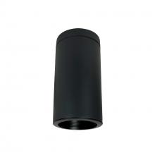 Nora NYLI-6SL1001BBB - 6" Cylinder, Black, Surface Mount, 100W Med Base LED, Refl. Black