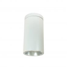 Nora NYLS3-6S1L335FC12DDW/PEM - 6" Sapphire III Surface Mount White Cylinder, Pre-Wired for EM Driver, Diffused Clear