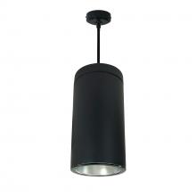 Nora NYLS3-6P1L530NP01DBB - 6" Sapphire III Pendant Mount Black Cylinder, Diffused Clear Reflector/Black Flange, 120V; Phase