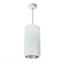 Nora NYLS3-6P1L335NC12DWW - 6" Sapphire III Pendant Mount White Cylinder, Diffused Clear Reflector/Matte Powder White