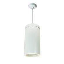 Nora NYLS3-6P1L235NP01WWW - 6" Sapphire III Pendant Mount White Cylinder, Matte Powder White Reflector/Matte Powder White