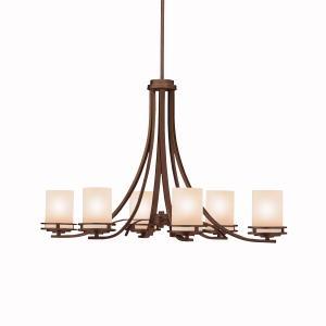 Hendrik 22.75" 6 Light Chandelier with Light Umber Etched Glass Olde Bronze