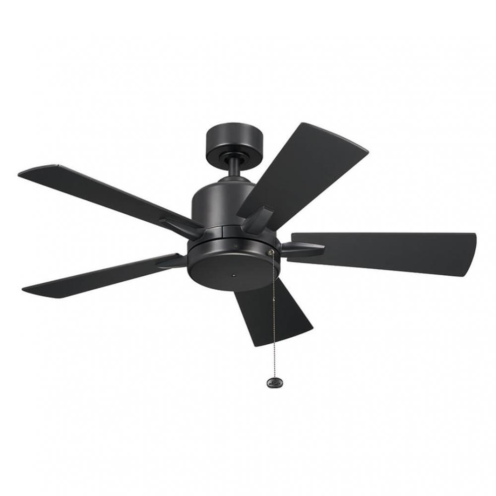 42 Inch Lucian II 5 Blade Indoor Ceiling Fan in Satin Black with Reversible Silver and Black Blades