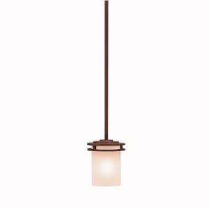 Hendrik 7.5" 1 Light Mini Pendant with Light Umber Etched Glass Olde Bronze