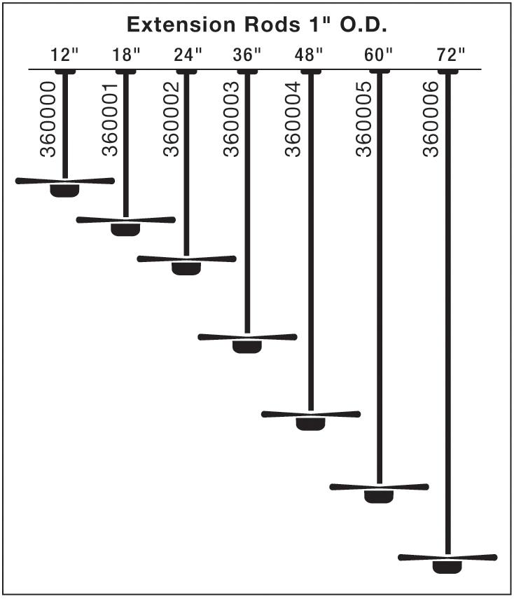 Dual Threaded 72" Downrod Satin Black
