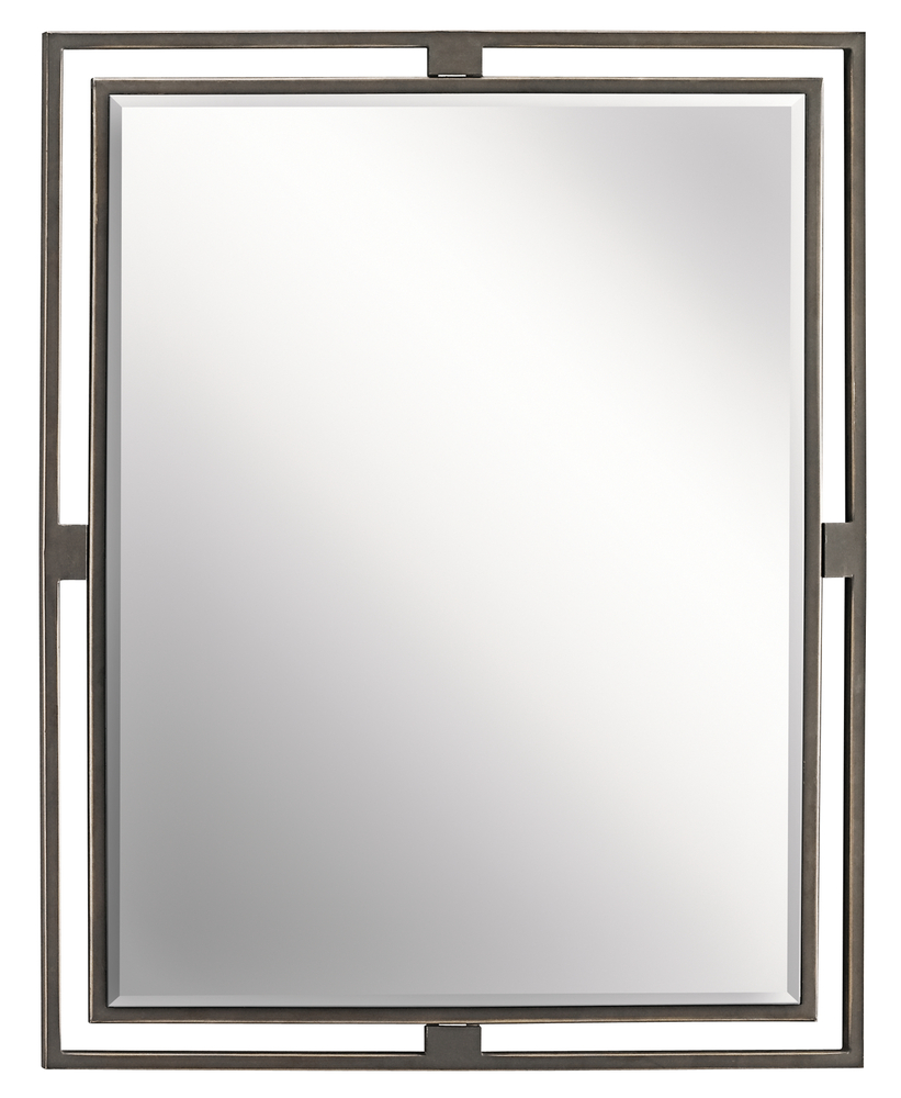Hendrik 30" Rectangular Mirror in Olde Bronze
