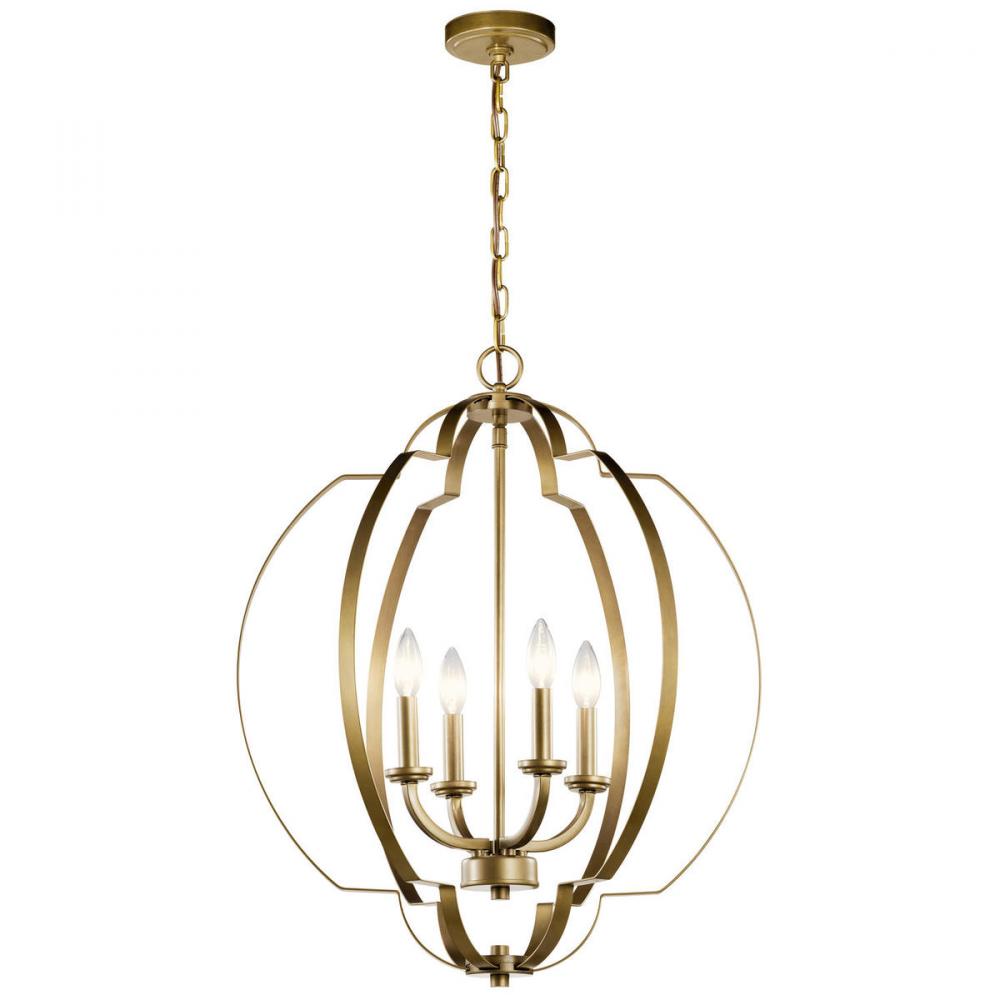 Voleta 26.25" 4 Light Foyer Pendant Natural Brass