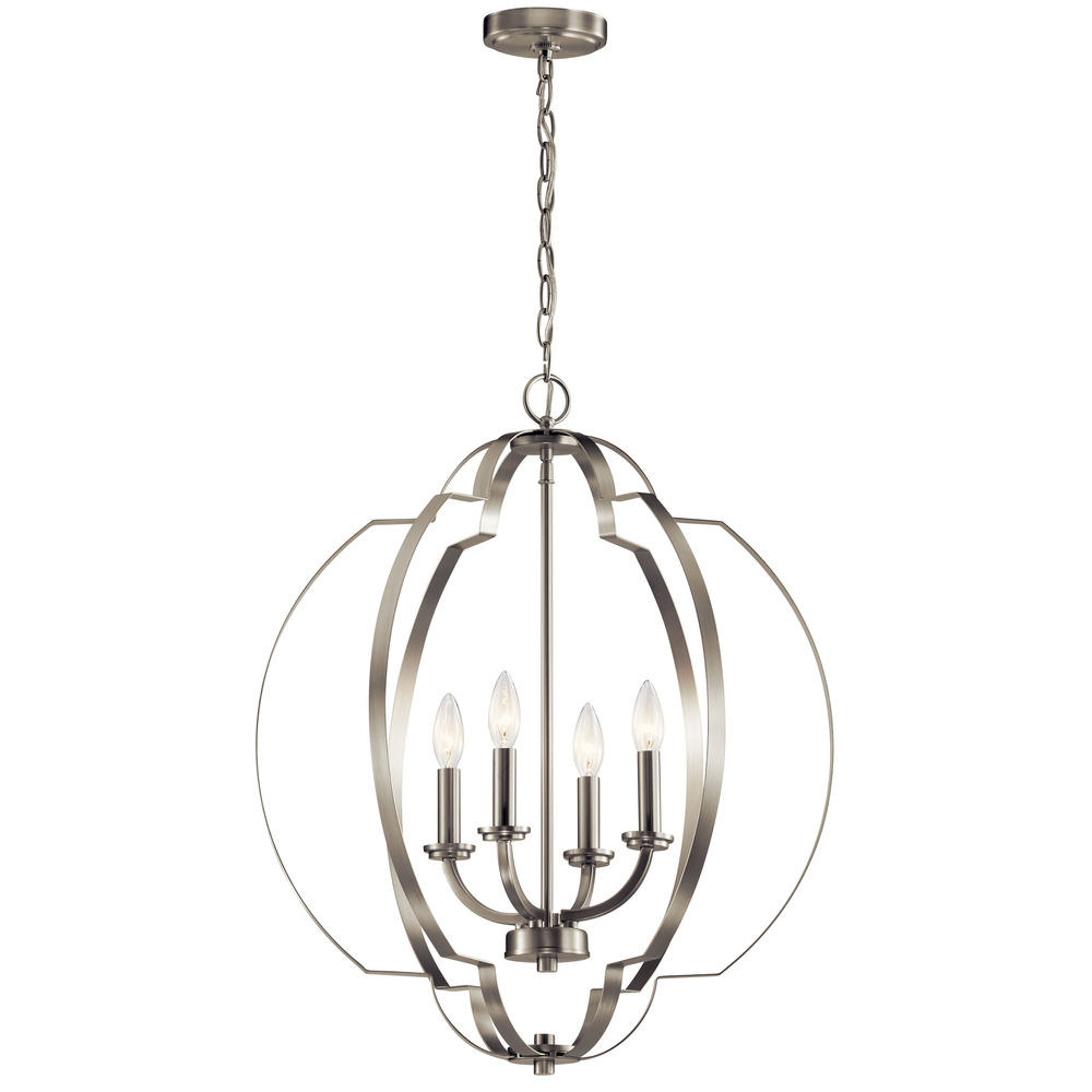 Voleta 26.25" 4 Light Foyer Pendant Brushed Nickel