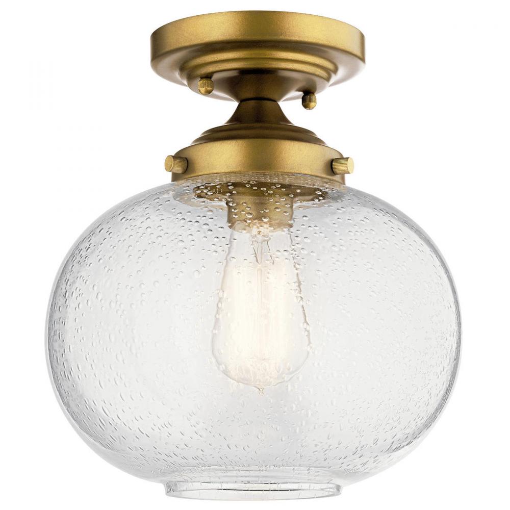 Avery 1 Light Semi Flush Natural Brass