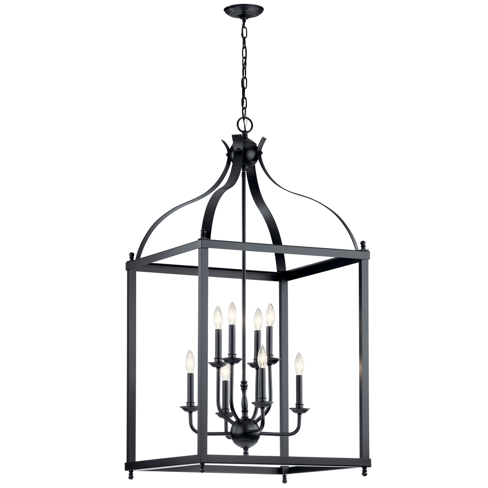 Larkin 47.75" 8 Light Pendant in Black