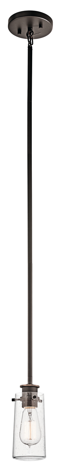 Braelyn 8.5" 1 Light Mini Pendant with Clear Seeded Glass Olde Bronze
