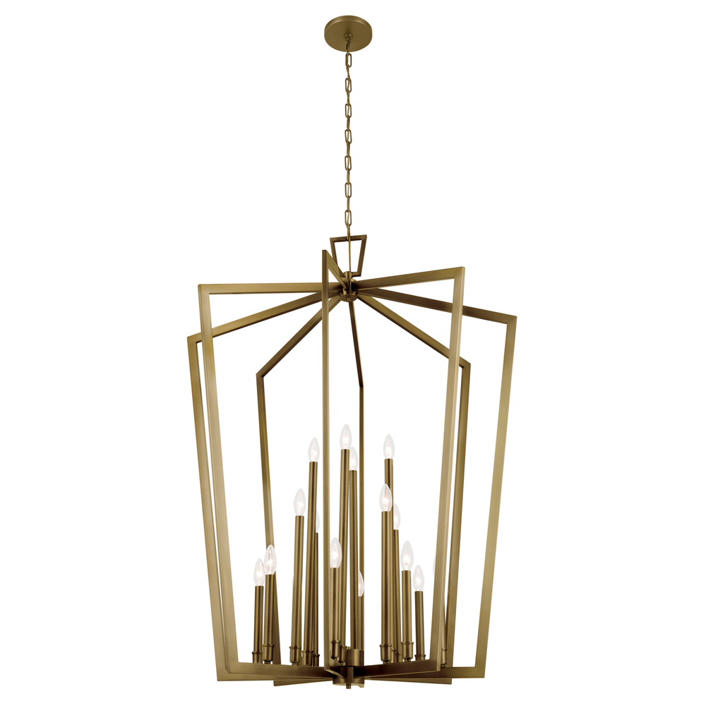 Abbotswell 49 Inch 16 Light Foyer Pendant in Natural Brass