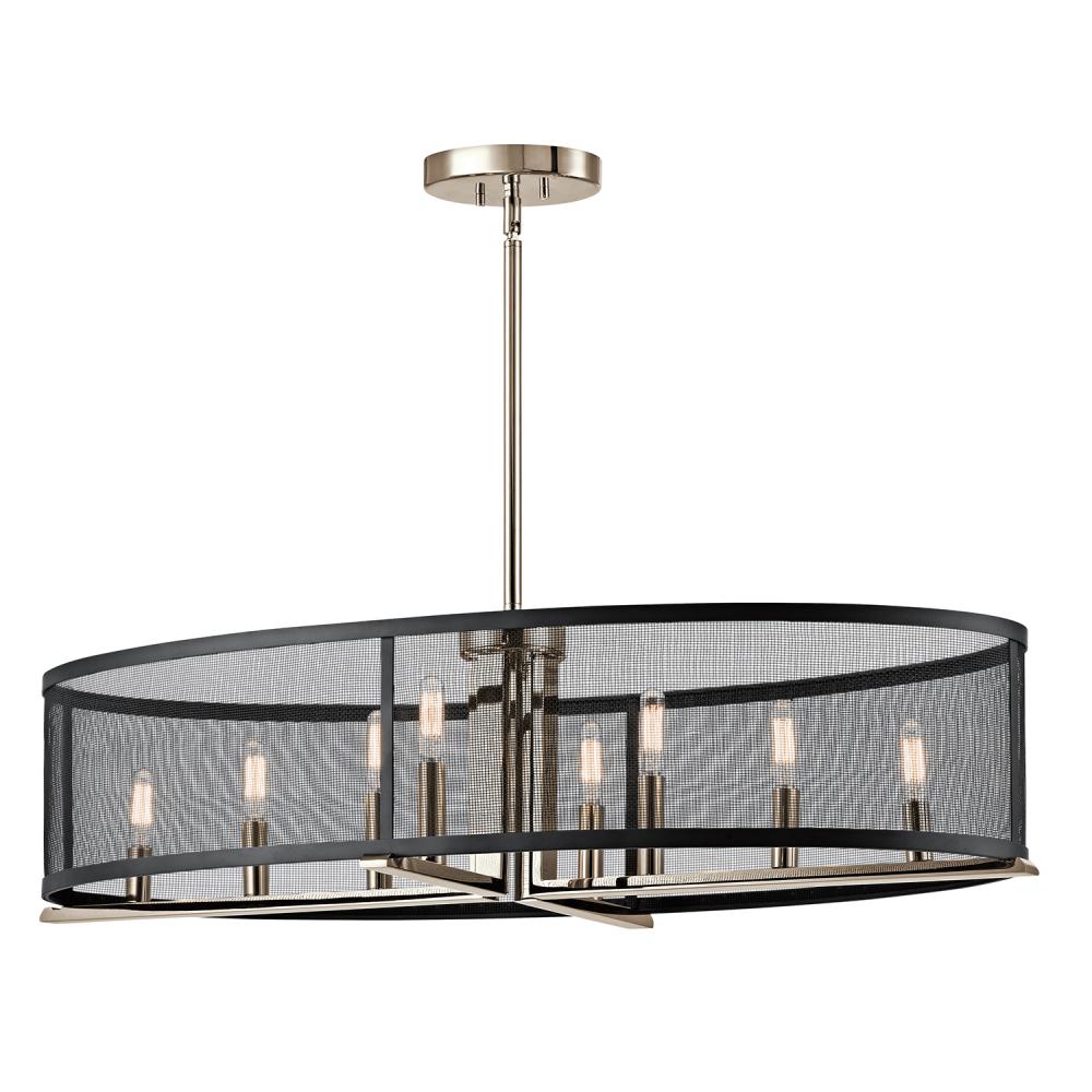 Titus 8 Light Oval Chandelier Polished Nickel