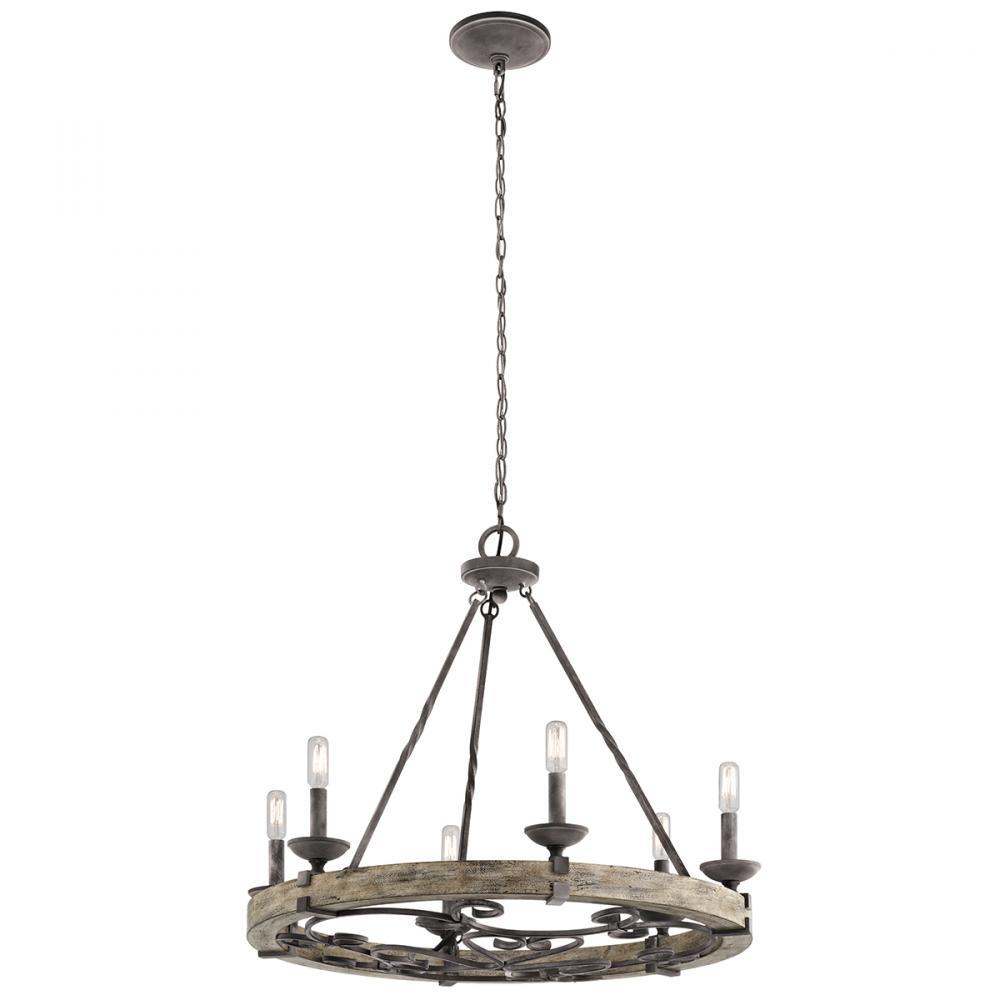 Taulbee 6 Light Chandelier Weathered Zinc