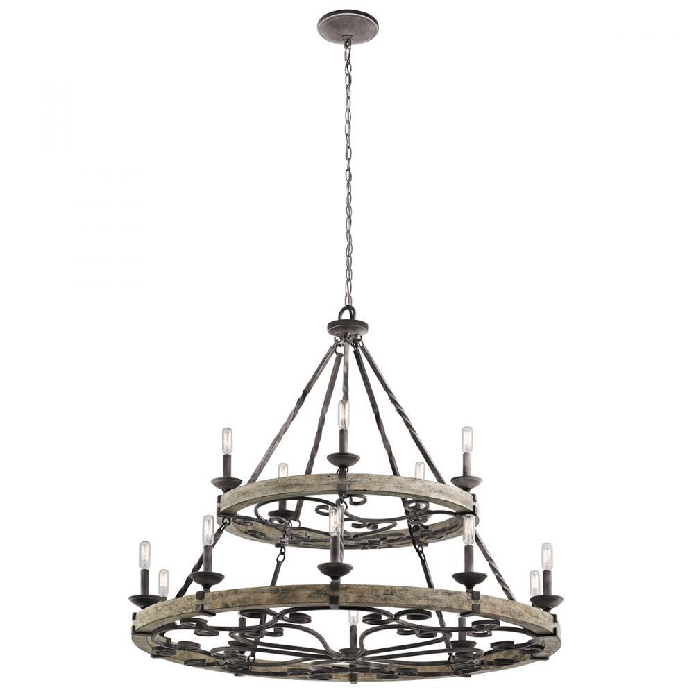 Taulbee 15 Light Chandelier Weathered Zinc