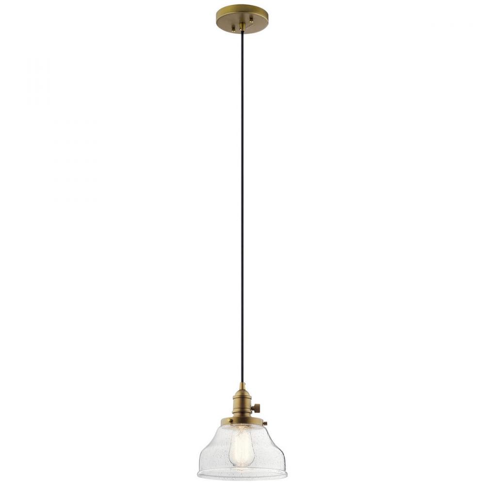 Avery 1 Light Bell Mini Pendant Natural Brass