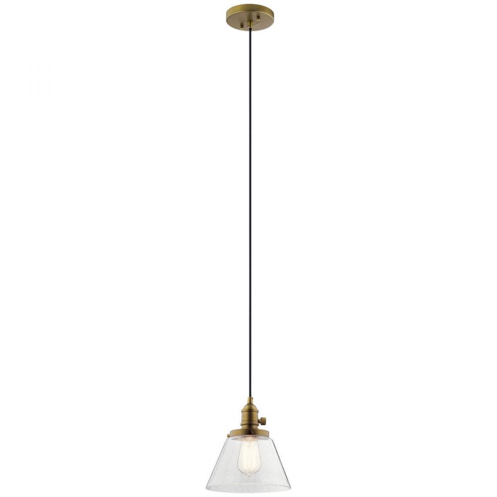 Avery 1 Light Cone Mini Pendant Natural Brass