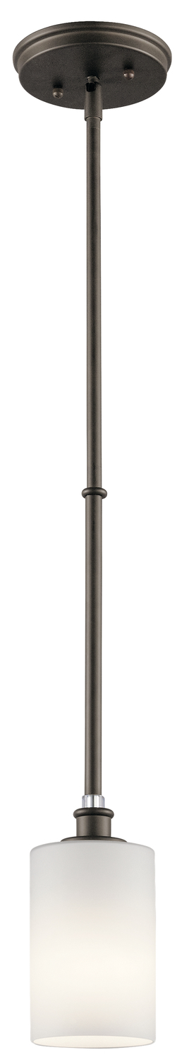 Joelson 19" 1 LT Mini Pendant with Satin Etched Cased Opal and Clear Glass