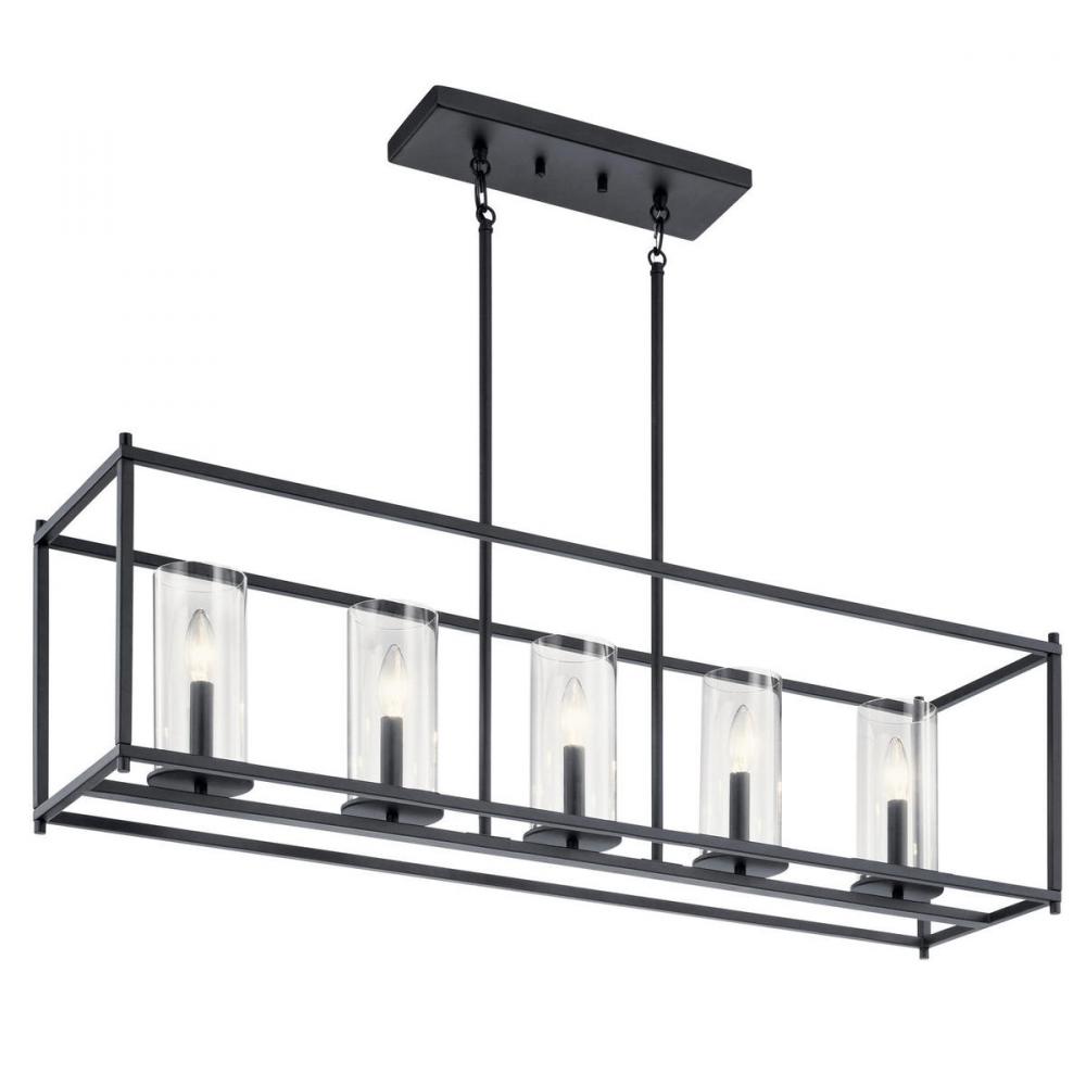 Crosby 5 Light Linear Chandelier Black