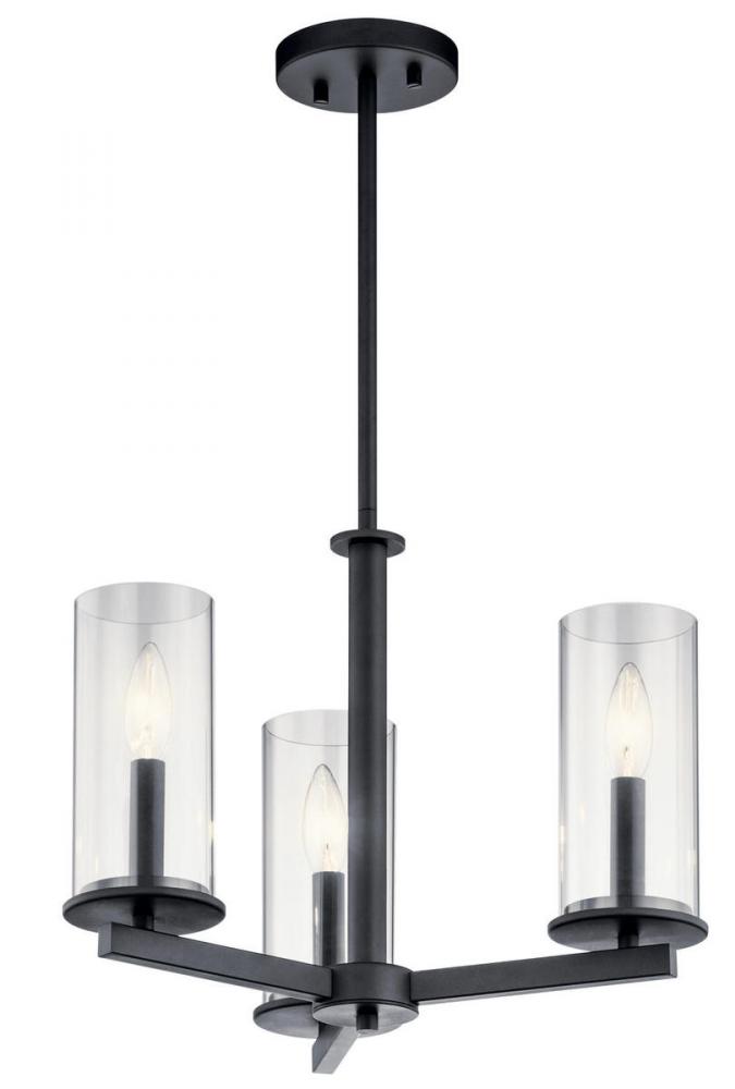 Crosby 3 Light Convertible Chandelier Black