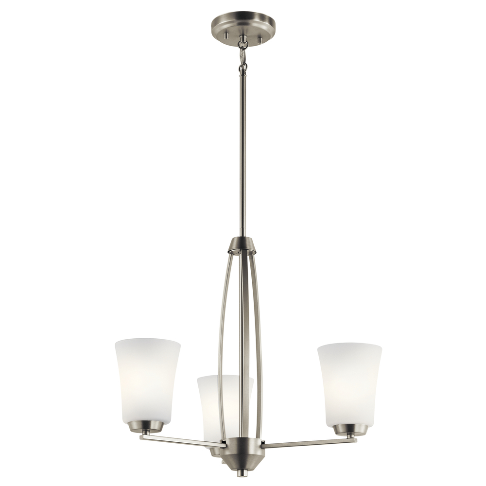 Tao 3 Light Chandelier Brushed Nickel