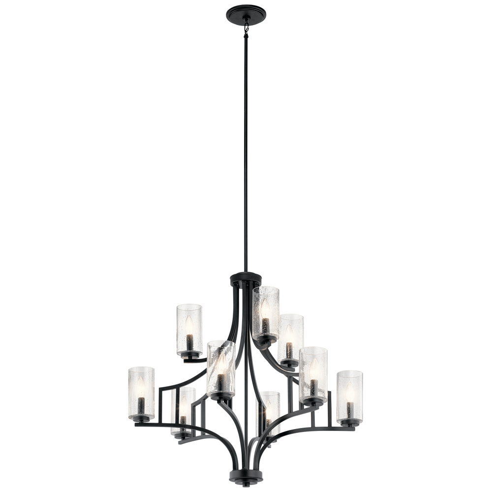 Vara 9 Light Chandelier Distressed Black