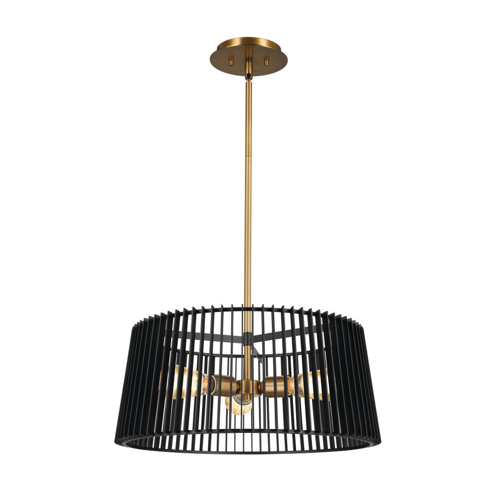 Linara 18" 3 Light Pendant Black