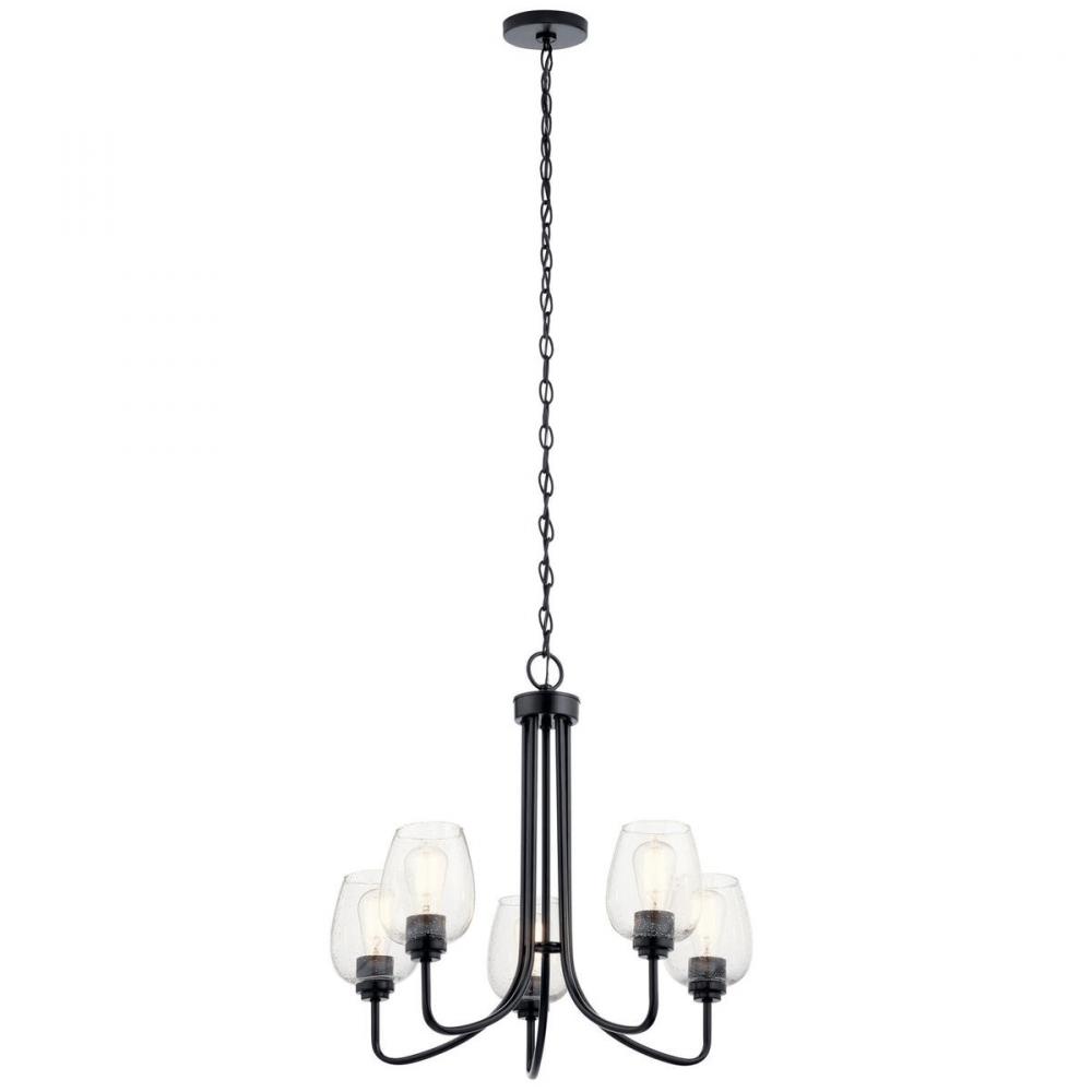 Valserrano 5 Light Chandelier Seeded Glass Black