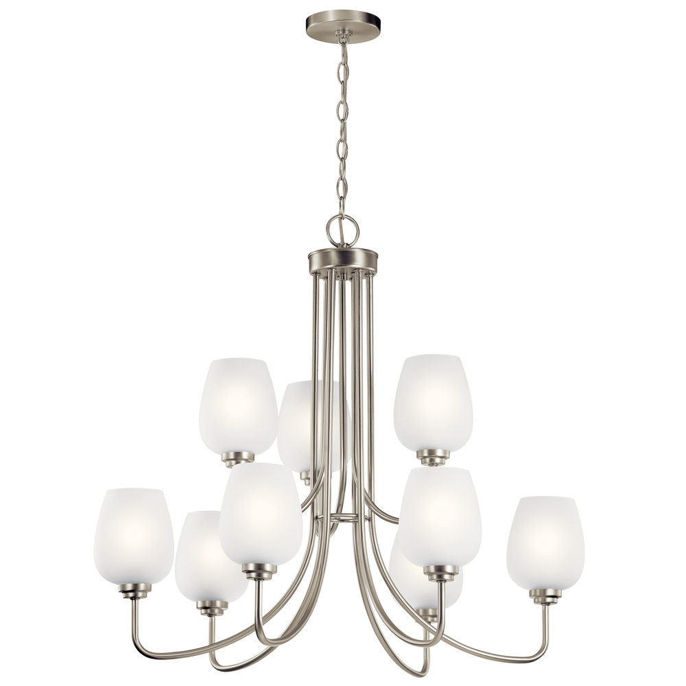 Valserrano 31.75" 9 Light 2 Tier Chandelier Brushed Nickel