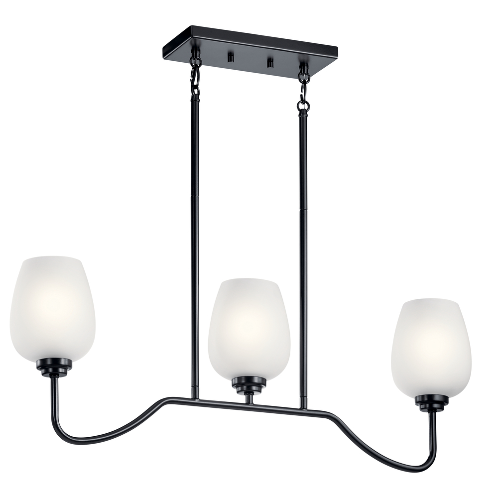 Valserrano 31" 3 Light Linear Chandelier Black