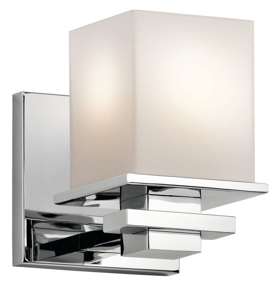 Tully 6.5" 1 Light Wall Sconce with Satin Etched Cased Opal Glass Chrome