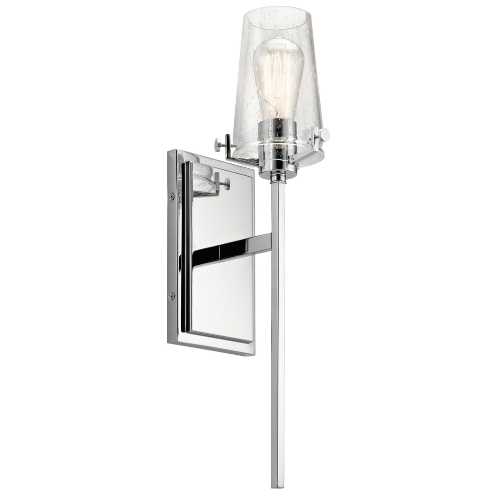 Alton 22" 1 Light Wall Sconce with Clear Seeded Glass in Chrome