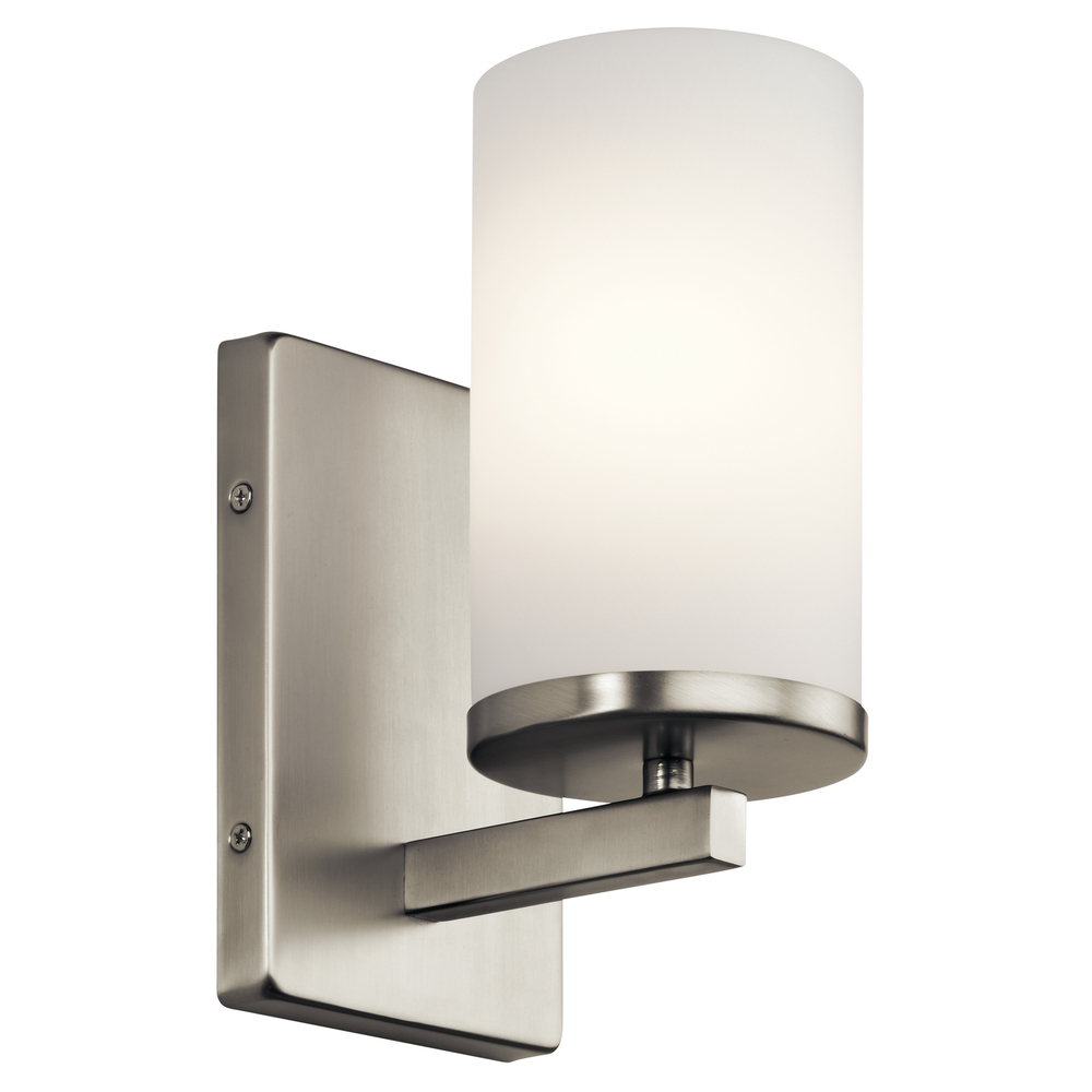 Crosby 9.25" 1 Light Wall Sconce with Satin Etched Cased Opal Brushed Nickel