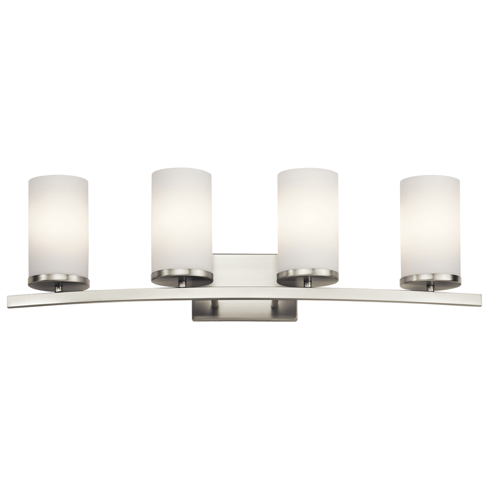 Crosby 31" 4 Light Vanity Light Satin Etched Cased Opal Brushed Nickel