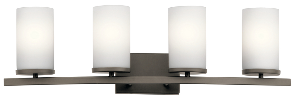 Crosby 31" 4 Light Vanity Light Satin Etched Cased Opal Olde Bronze