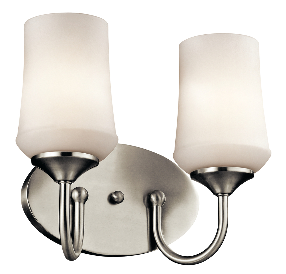 Aubrey 2 Light Vanity Light Brushed Nickel