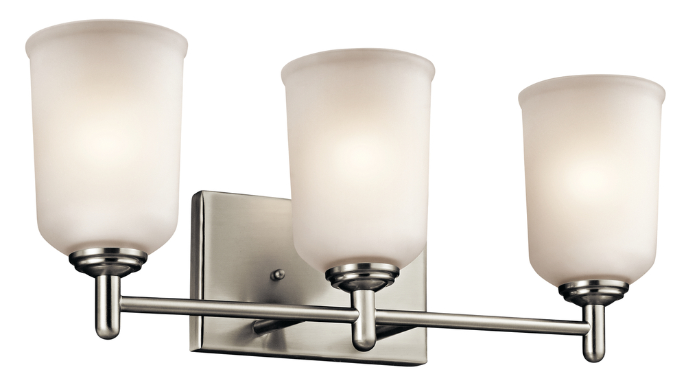 Shailene 21" 3 Light Vanity Light with Satin Etched Glass in Olde Bronze
