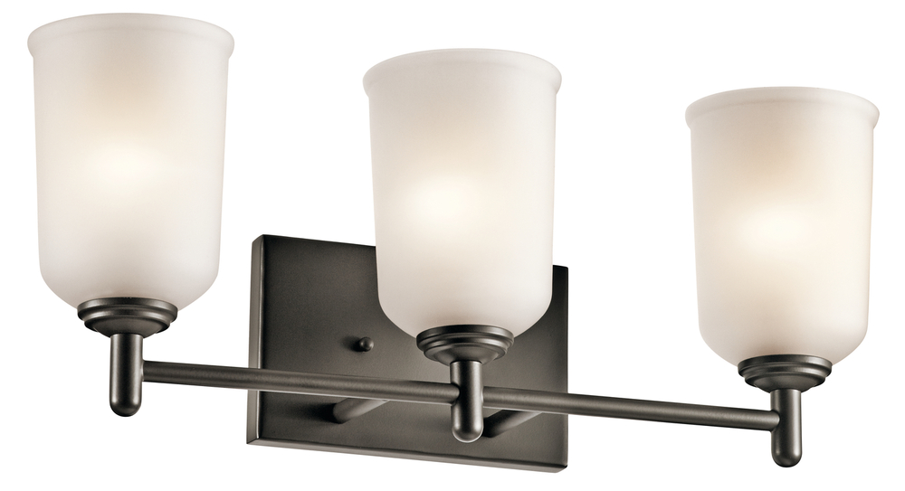 Shailene 21" 3 Light Vanity Light with Satin Etched Glass in Olde Bronze