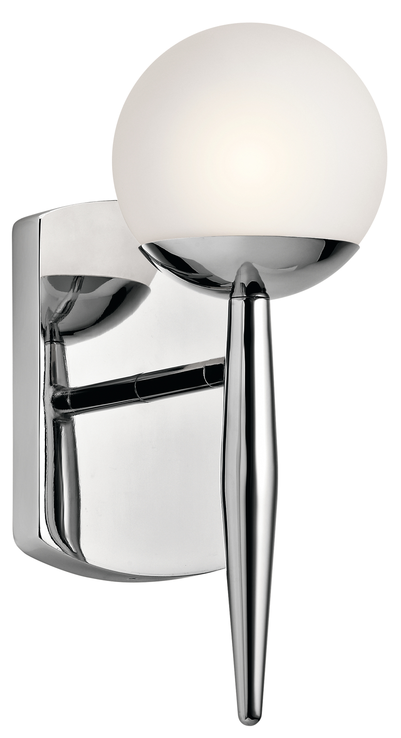 Jasper 11.5" 1 Light Halogen Wall Sconce with Satin Etched Cased Opal Glass Chrome